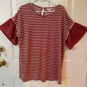 Terra & Sky red and white striped tee